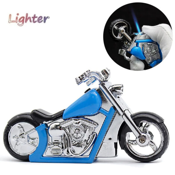 Gas Feuerzeug - Chopper Motorrad mit LED Licht