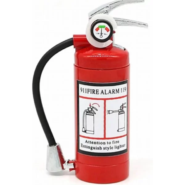 Ein Feuerlöscher als wiederaufladbares Feuerzeug mit LED Licht ! Feuerzeug aus Metall in einer schweren und detaillierten Ausführung.