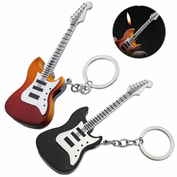 Eine E Gitarre als wiederbefüllbares Feuerzeug ! Feuerzeug in einer schweren und detaillierten Ausführung, incl. Schlüsselring
