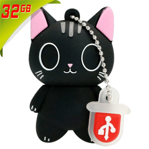 USB Speicherstick - Katze schwarz-pink