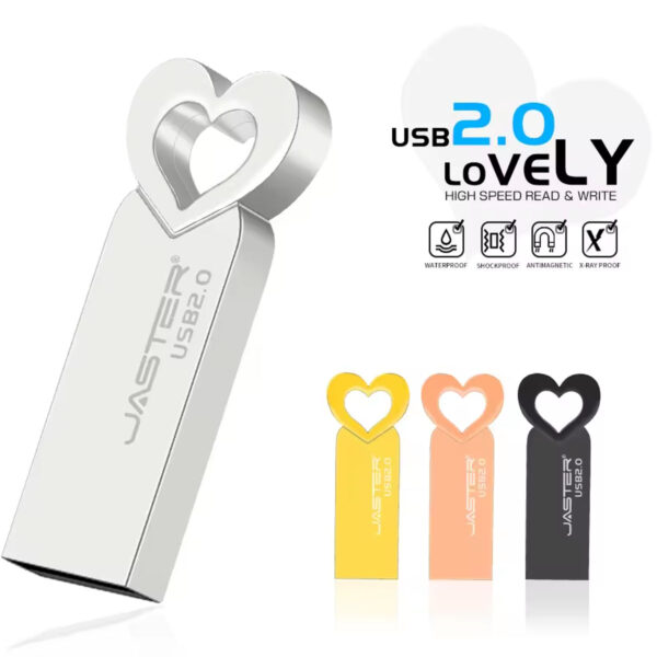 USB Speicherstick - Herz (Metall) 16 GB